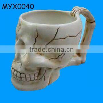 New arriving ceramic white skull drink cup for sale