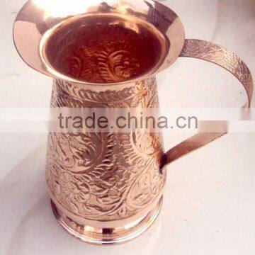 SET OF 100% PURE COPPER JUG WITH FOUR COPPER TUMBLERS FOR WATER, BEER, MOSCOW MULE, GINGER VODKA photo-3