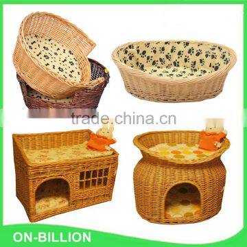 Wicker oval inner cushion wholesale rattan dog bed