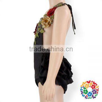 Wholesale Fashion Design Baby 3D Rose Flower Halter Bodysuit Backless Custom Made Rompers photo-6