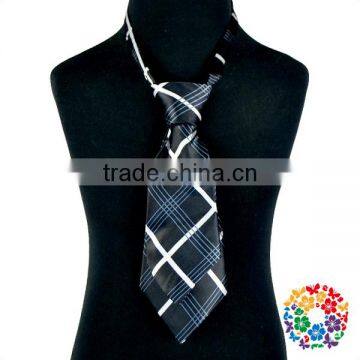 New Arrival Baby Kids Products Navy Plaid Fabric Necktie Ties for Boys photo-5