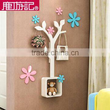 eco-friendly tree shape DIY coat clothes rack wooden coat hanger wall mounted coat rack