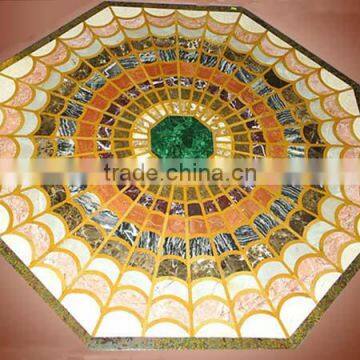 Mosaic Style Marble Inlaid Table Top Coffee Table Top Marble Inlaid