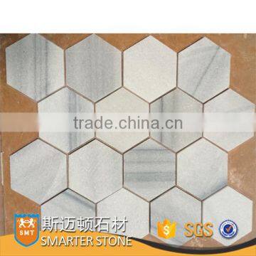 Marmara white marble white mosaic hexagonal shape for bathroom