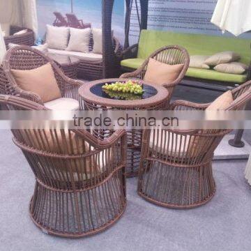 Morden outdoor round PEattan dining set