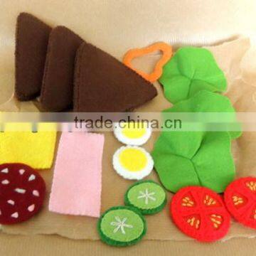 high quality laser cut non-woven felt diy accessories kids craft vegetable fruit set baby educational toy manufacturer in China