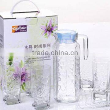 high quality Glass jug and cup set with handle