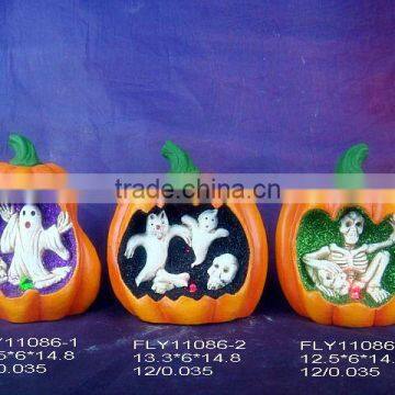 ceramic halloween lighted pumpkin