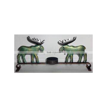 IRON 2 DEER TEA LIGHT STAND