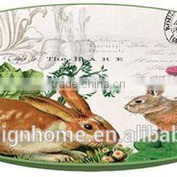 GARDEN BUNNY LARGE METAL TRAY