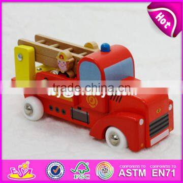 2017 New Design Children Wooden Fire Truck Toys W04A289 photo-4