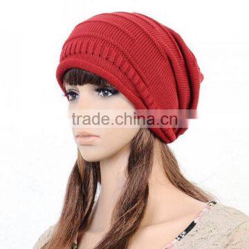 Cheap Knitting Wool Hip Hop Women Winter Knitted Beanie Hat photo-3