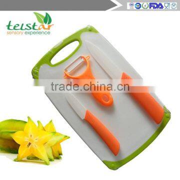 Manufacturers Selling 3 Sets Ceramic Knife With Plastic Cutting Board Combination Suit photo-3