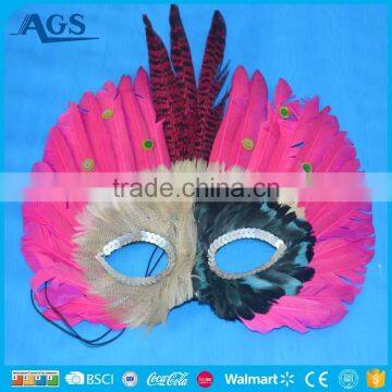 High Quality feather design of party face mask