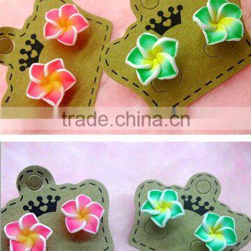 fashion Hawaiian plumeria Flower stud earring Designs for Women,Kids polymer clay Earrings