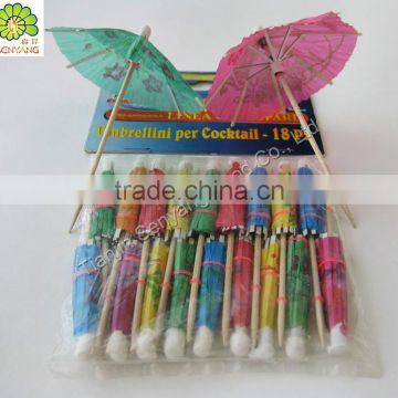 decorated disposable cocktail wooden umbrella toothpick