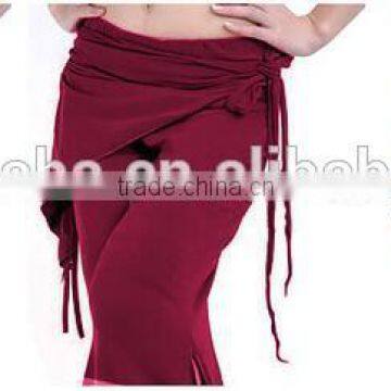 Ruched spandex asymmetric adjustable overskirt for belly dancing