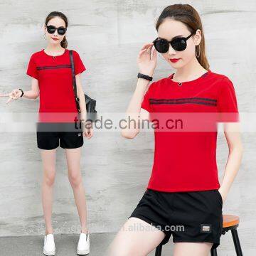 Wholesale Women's Short-sleeved Cotton Sport Wear Sport Suits Women photo-2