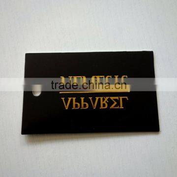 2017 Custom High Quality Black Cardboard Paper Hang Tags With Gold Stamping Logo photo-4