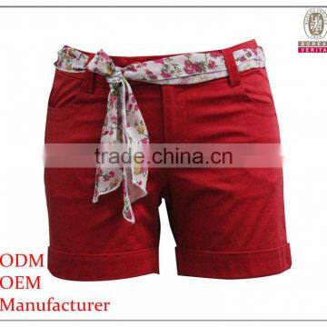 fashion designer women clothes manufacturer 100% cotton ladies shorts