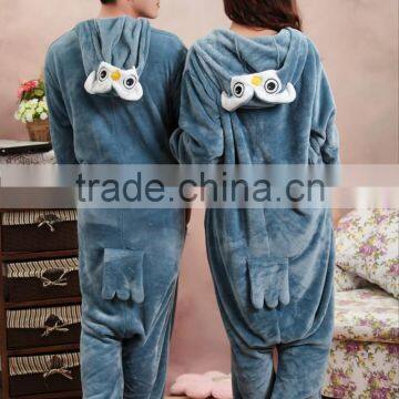 Flannel Cartoon Adult Animal Jumpsuit Animal Pajamas Jumpsuit Owl Design photo-2