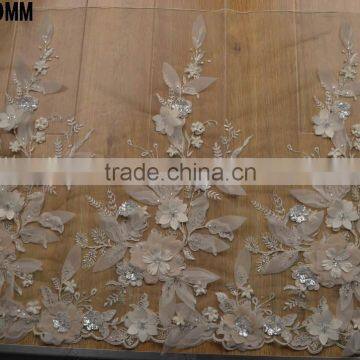 Free sample nylon spandex trim 3d flower lace bridal border design