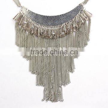 New Design Bohemian Style Multi Chain Tassel Crystal Pendant Necklaces photo-4