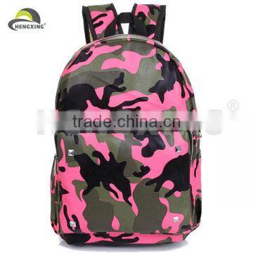 Camouflage Leather Backpack School Backpack Bag