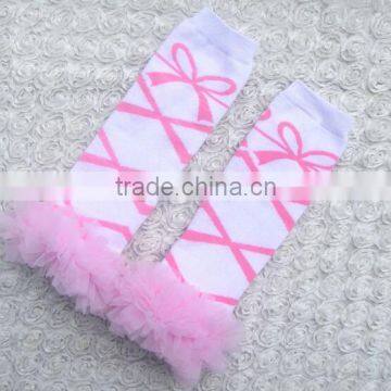 2016 Popular Chevron Cotton Leg Warmers With Ruffles Wholesale Kids Winter Leg Warmer photo-3