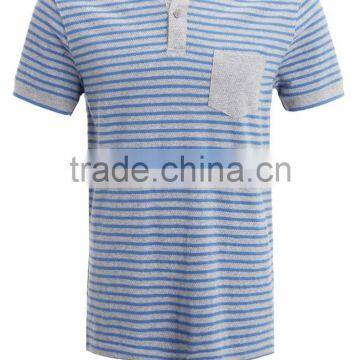MGOO New Design Two Buttons Mens Polo Shirt Stripe Printing Pique Polo Shirts With Customized Logo photo-5