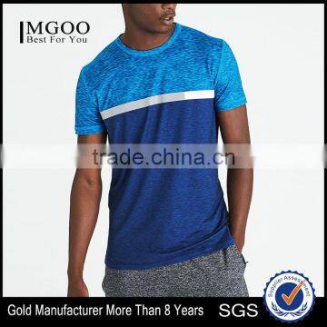 MGOO Sport Wear Dri Fit T Shirts Wholesale Polyester Spandex Color Block T-shirts For Men