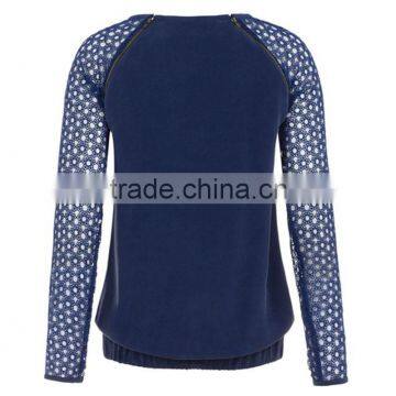 Color Combination Sublimation Sweatshirt Raglan Sweatshirt With Mesh Sleeve and Zipper photo-2