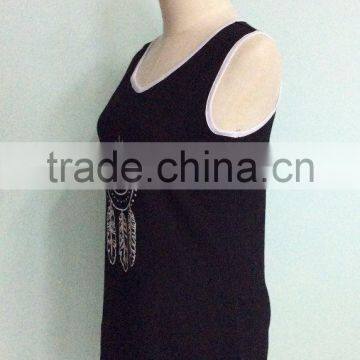 2017 Women Sleeveless Dress Slim Fit OEM Service 100% Cotton Bulk Clothing photo-2