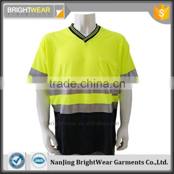 birdeye V-neck 3M reflective tape two colored security t-shirt