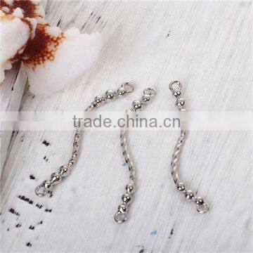 Zinc Based Alloy Cable Twisted Connectors Wave Silver Tone