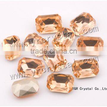 light peach 13*18mm crystal beads octagon glass stones for jewelry beads accesories