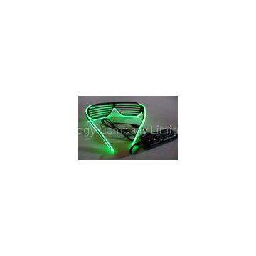 Green Full Frame Lighting EL Wire Sunglasses With DC 3V 2AA Battery Inverter