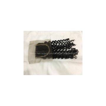 14 inch deep curl virgin remi brazilian hair swiss lace closure