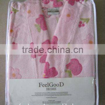 Changshu Wholesale High Quality 3D Printed Coral Fleece Bathrobe/night Dress