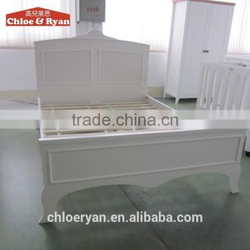 Best selling high quality white color solid wood double bed chinese beds