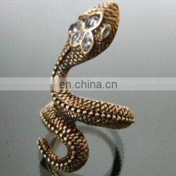 Hot Sale Fashion New Personality Rhinestone Snake Women's Alloy Finger Ring