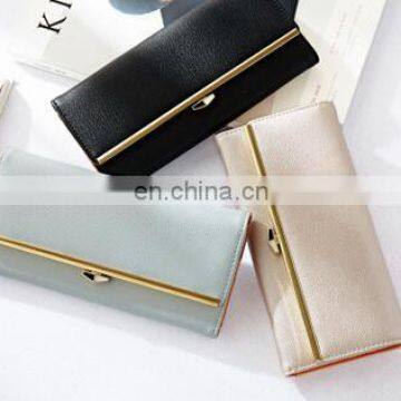 2017 Candy Color Classic Cute Women's Wallet Button Leather Faux Clutch Lady Purse Long Handbag High Quality Card Holder photo-3