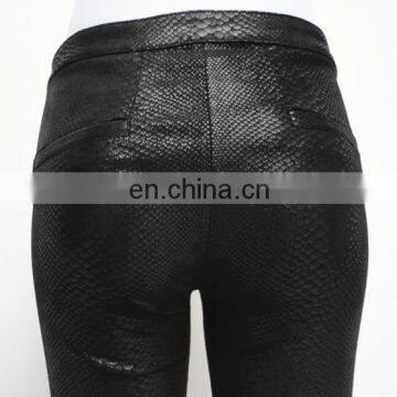 Sexy Picture Leather Leggings Women Stretch Pants Leather Leggings photo-6