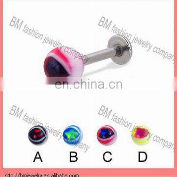Cool fashion eye shaped ball plastic lip labret rings body piercing jewelry