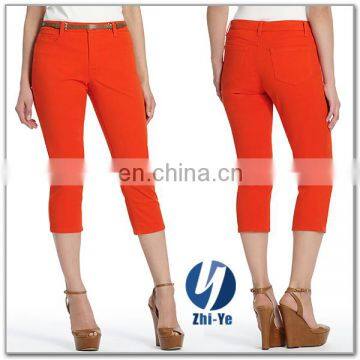 new style latest design wholesale denim capri women