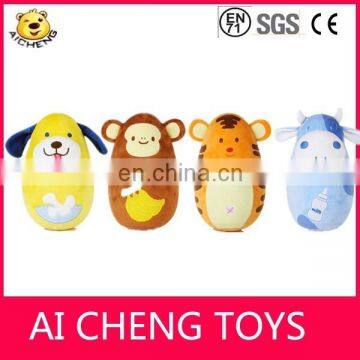 custom animal shape plush Roly Poly toy for baby