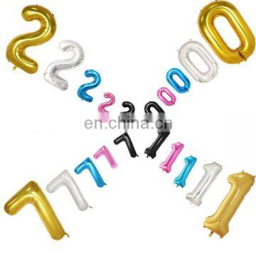 Birthday Wedding Party supplies Decorations Helium Foil Digital balloons gold Silver Foil Number Balloons