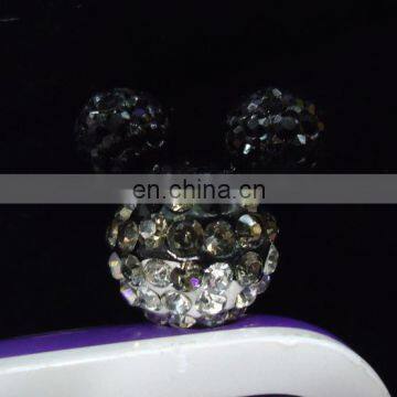 Wholesale custom rhinestone cell phone custom anti Mickey dust plug charm for iPhone MCD-0025