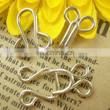 new hot sale wholesale 2013 high quality shiny silver ,anti-brass metal skirt hook,garment hook