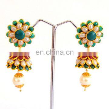 Online wholesale pachi jhumka earring-pachi jewelry -Designer Pachi fusion art jhumka earrings -Woman pachi jhumka earrings 2015